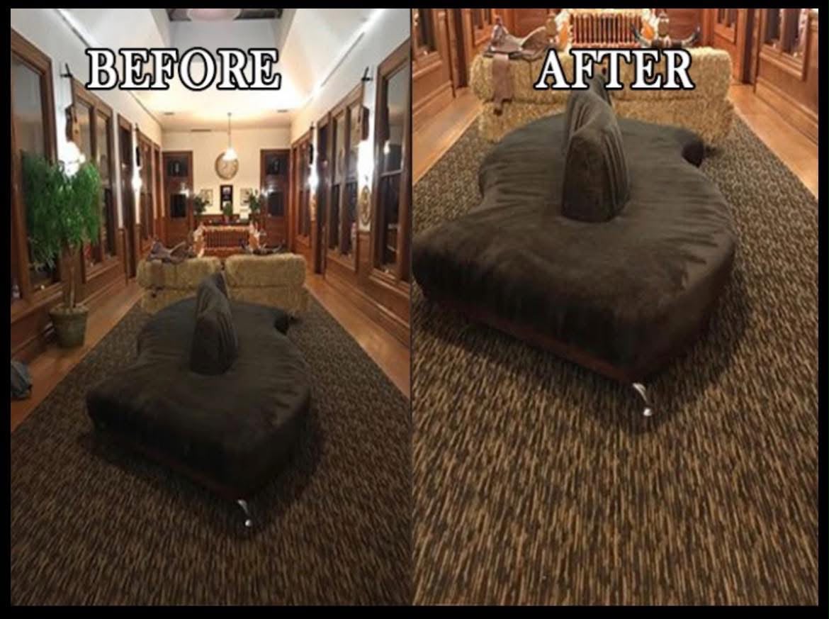 Carpet before and after living room