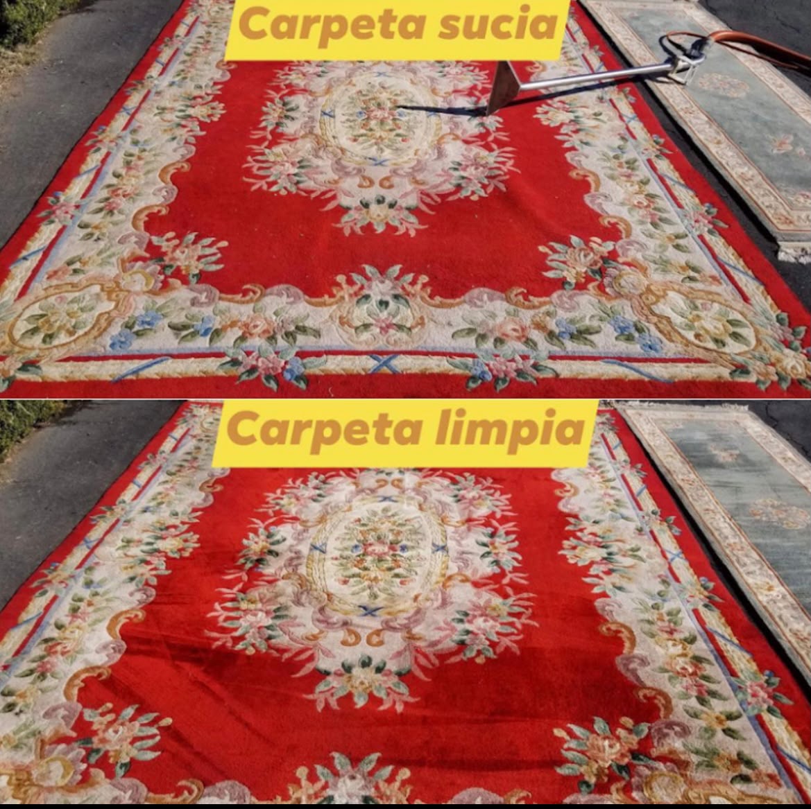 Rug before and after
