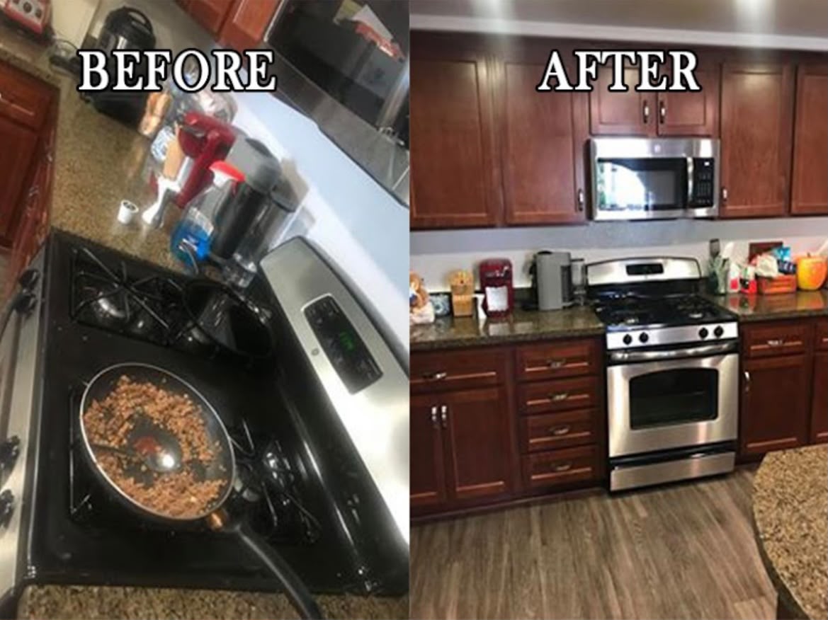 Kitchen before and after