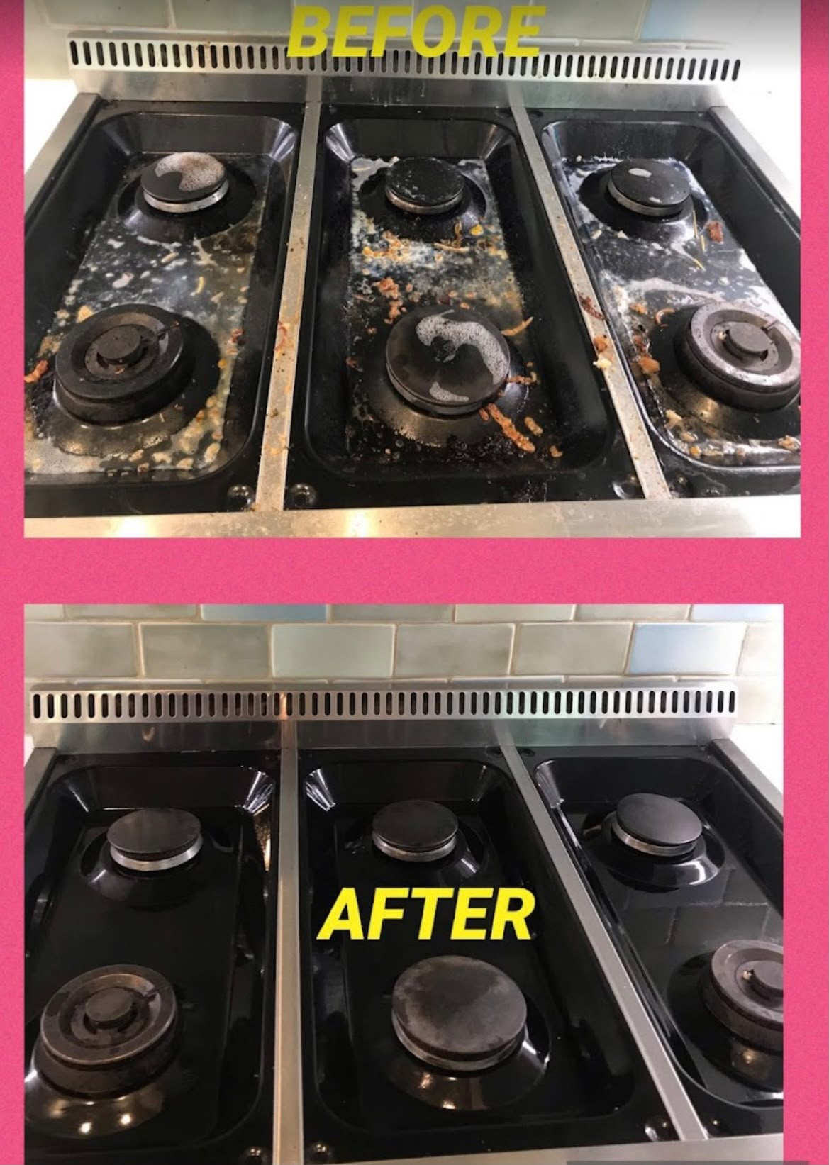 Stove top before and after