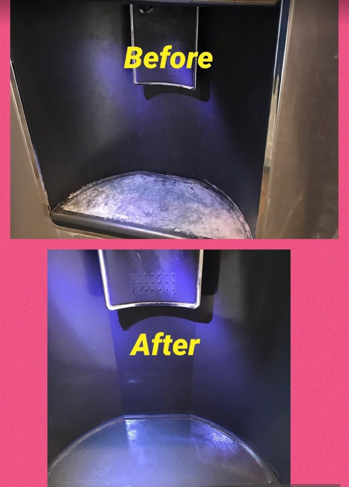 Commercial restroom before and after